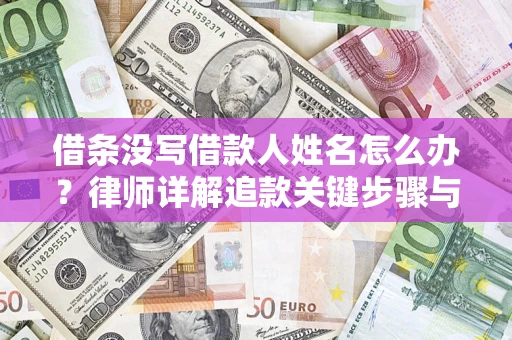 北京借条没写借款人姓名怎么办？律师详解追款关键步骤与证据链构建